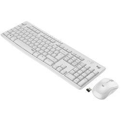 Компактна безжична клавиатура с безшумни клавиши, в комплект с безжична мишка!