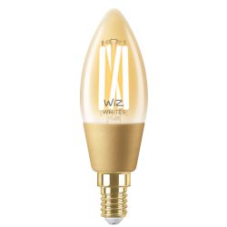Smart LED крушка във формата на свещ, с кехлибарен нюанс, ретро естетика и умни функции. Свързва се към WiFi мрежата ти и променя помещението ти!