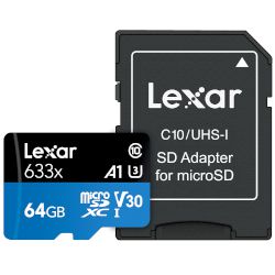 С акцент върху високата производителност и сигурността, новите карти памет Lexar® High-Performance 633x microSDHC™/microSDXC™ UHS-I предоставят скорост на четене до 100MB/s!