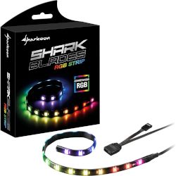 RGB LED strip с дължина 36cm от Sharkoon за добавяне на цвят и светлина във вътрешността на твоя компютър! Включва 18x addressable RGB LEDs.