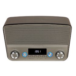 Bluetooth® 5.0 колонка 50W (RMS) с винтидж дизайн, HDMI ARC + CEC, изход за слушалки и AUX-in (3,5mm), Bass Woofer, приемник FM (PLL), порт USB за възпроизвеждане на MP3 и дистанционно управление!