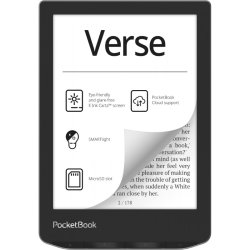 PocketBook Verse разполага с щадящ очите сензорен дисплей E Ink Carta™ 6", поддръжка на 25 формата, Wi-Fi и облачни услуги за пазаруване, управляване, синхронизиране!