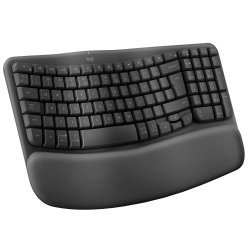 Безжична ергономична клавиатура Logitech Wave Keys с омекотена подложка, удобно естествено писане, Easy-Switch™, Bluetooth®, приемник Logi Bolt и съвместимост с Windows/macOS!
