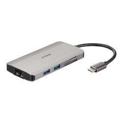 8-в-1 USB-C Hub с поддръжка на Thunderbolt 3 и Quick Charge, Card Reader, HDMI, портове USB 3.0, Gigabit Ethernet и алуминиева конструкция!