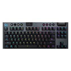Безжична механична gaming клавиатура, без numpad (Tenkeyless) LOGITECH G915 TKL, с нисък профил, механични Clicky GL суичове, технология LIGHTSPEED и LIGHTSYNC RGB!