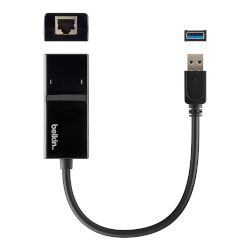 USB 3.0 to Ethernet адаптер, идеален за ултрабуци и 2-в-1, които нямат Ethernet вход за кабелна мрежа.