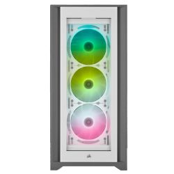 iCUE 5000X RGB Mid-Tower ATX PC Smart Case идва с 3 вентилатора CORSAIR SP RGB ELITE, гъвкава организация на кабелите, поддръжка на вертикално поставяне на GPU и изключителни възможности за охлаждане!