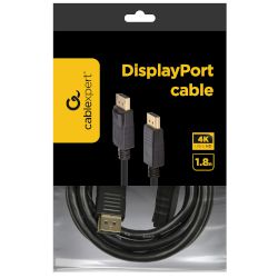Кабел DisplayPort с дължина 1.8m, за видео с резолюция до 4K UHD (3840 x 2160 @ 60Hz) и до 8 аудио канала!