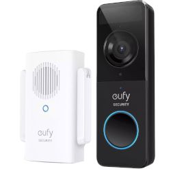 Безжичен домофон - звънец ANKER Eufy Doorbell Slim 1080p, с вградена камера Full HD с технология WDR, микрофон и високоговорител, както и човешко разпознаване чрез AI!