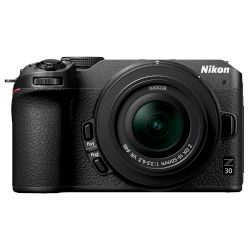 Фотоапарат за vlogging от Nikon. Z 30 разполага със сензор DX CMOS 20,9 MP, снима видео с резолюция до 4K UHD и идва с обектив NIKKOR Z DX 16-50mm f/3.5-6.3 VR!