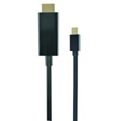 Кабел с дължина 1,8m Mini DisplayPort (мъжки) към HDMI (мъжки тип A) с вграден IC, в черен цвят!