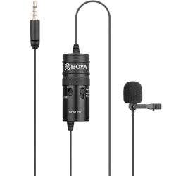 Omni-directional микрофон с 3,5mm (1/8") 4-полюсен изходен контакт, щипка, устойчивост на вятър, кабел 6m и честотен диапазон 65 Hz ~ 18 KHz!