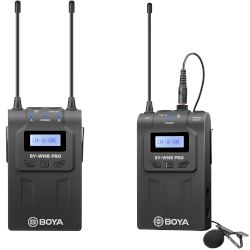 Отлична безжична UHF микрофонна система от BOYA с предавател (1x) и приемник (1x), с обхват до 100 метра (без препятствия) за професионален звук!