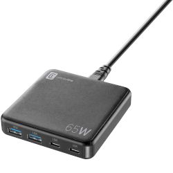 Зарядно с технология GaN с 4 порта USB (2x USB-A + 2x USB-C), съвместимо със Super Fast Charging 2.0 и Power Delivery 65W!