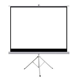 Екран за прожекции на трипод, с диагонал 100" и зона за гледане 232 x 152 cm, бял матов плат и черен страничен панел 4 cm!