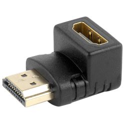 Адаптер A-HDMI90-FML (F/M 90°) от Cablexpert за свързване на мъжкия HDMI порт с женския кабел, без използването на допълнителни кабели и преди всичко икономично!