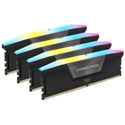 Memory kit 192GB (4x 48GB) от серията CORSAIR VENGEANCE® RGB DDR5 с работна честота 5200 MHz и CL38 за невероятна производителност на твоята система и впечатляващ външен вид!