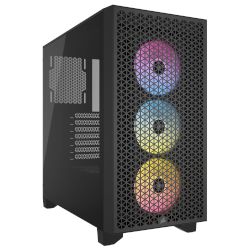 Кутията 3000D RGB AIRFLOW Mid-Tower PC Case на CORSAIR идва с 3x вентилатора AF120 RGB, страничен капак от закалено стъкло и изключителни възможности за охлаждане!