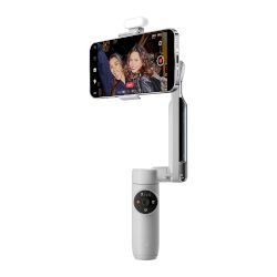 Малък и лек gimbal за смартфони, лесен за използване, сгъваем за удобно пренасяне, с вграден трипод и телескопичен selfie stick!
