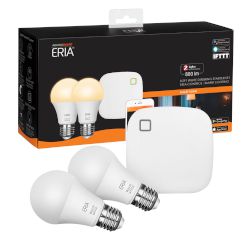 AduroSmart ERIA E27 Warm White Starter Kit включва две крушки E27 10W (800-lumens) с мека бяла светлина и AduroSmart ERIA hub!