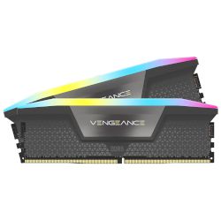 Memory kit 32GB (2x 16GB) от серията CORSAIR VENGEANCE® RGB DDR5 с работна честота 6000 MHz и CL36 за невероятна производителност на твоята система и уникален външен вид!