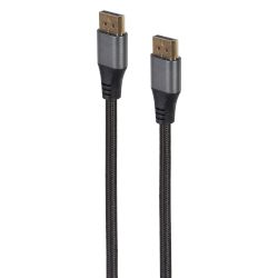 Кабел DisplayPort v1.4 (CC-DP8K-6) male-to-male със здрава външна оплетка и първокласни метални конектори, който поддържа резолюция до 8K!