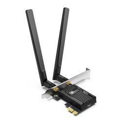 Наслади се на ненадмината WiFi 6 скорост с 2-лентовия Bluetooth 5.2 WiFi 6 PCIe адаптер на TP-Link!