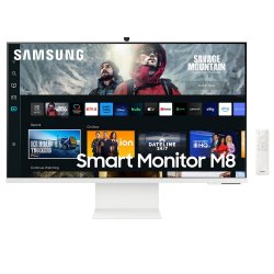 4K Smart Monitor M8 32" с впечатляващо тънък дизайн и камера SlimFit за достъп до работните ти инструменти без компютър, 4K Smart TV изживяване и гъвкав интерфейс на свързване!