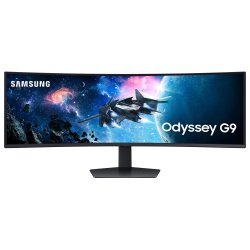 Samsung Odyssey G9 е 49" Quad High-Definition (DQHD; 5120x1440) gaming монитор, който разполага с честота на опресняване 240Hz, 1ms време за реакция и извивка 1000R!