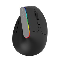 Вертикална безжична мишка с оптичен сензор, 6 бутона и RGB осветление!