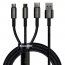 Baseus Cable Tungsten 3-in-1 USB-A to M+L+C 1.5m