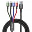 Baseus Cable CA1T4-B01 4-in-1 USB-A to microUSB/Lightning/2xUSB Type-C